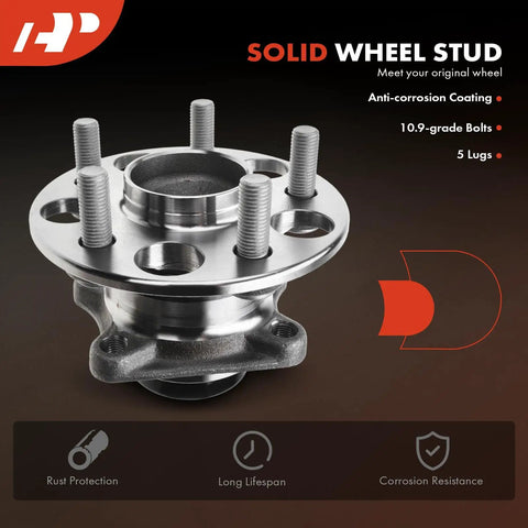 Rear Wheel Bearing And Hub Assembly With ABS For Toyota Corolla Prius Prius Prime And Lexus CT200h 5 Lug Fitment silver