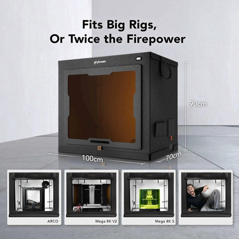 Foldable Large 3D Printer Enclosure Tent With Aluminum Insulation And Viewing Window, Dust Proof And Odor Control Studio, 100x70x90cm