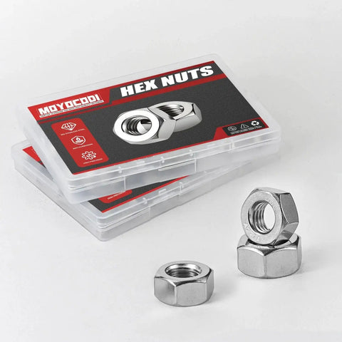 M4 Stainless Steel Nuts 304 Grade 18-8 Bright Finish Full Thread Anti Corrosion Coarse Hardware For Boats Dock And Car 100 Pack