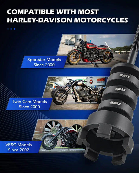 Harley Wheel Bearing Puller Tool Kit For Removal And Installation Of Three Quarter Inch Bearings; compatible with Harley motorcycles.