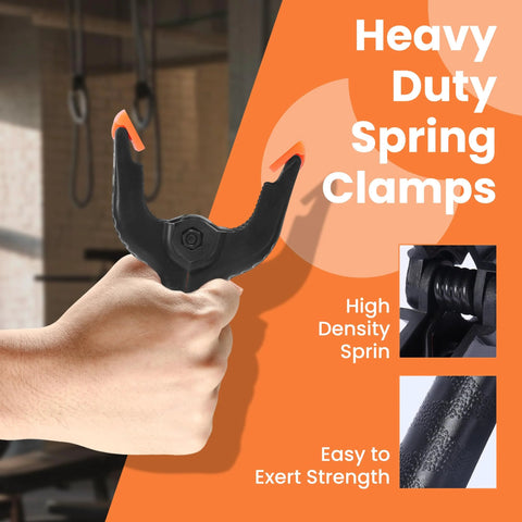 ECY Spring Clamp, heavy-duty 4.5-inch plastic clamp with orange tips and non-slip pads