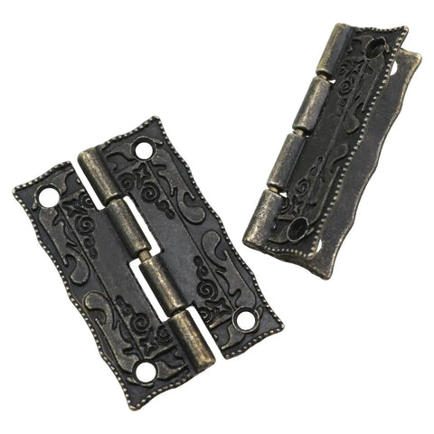 Bronze Antique Miniature Hinge Set For Craft Projects Six Pack Tiny Hinges For Decorating Retro Style Wooden Boxes Gift Boxes