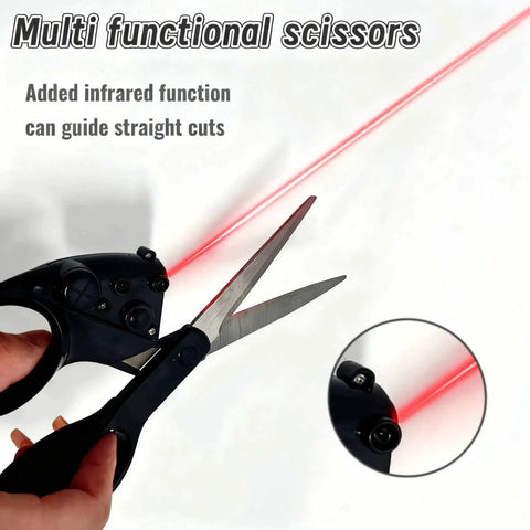 Pro Laser Guided Fabric Scissors for Precise Cuts with infrared guide and ergonomic handle