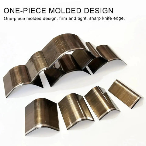 Ten Piece Leather Corner Punch Set With High Carbon Steel Edge Cutters showing one-piece molded design for DIY leather crafts.