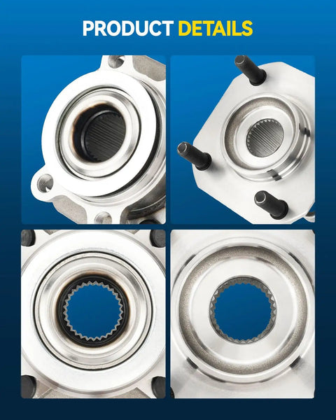 Front Wheel Bearing Hub Assembly 513297 For 2007 To 2012 Nissan Sentra 2.0L, 4 lug, close-up view of sealed bearings