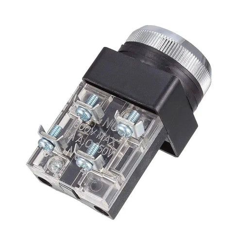 Emergency Stop DPST Push Button Switch 1NO 1NC, AC 250V 6A, 4 Terminal, Momentary Control Button, Industrial Panel Mount