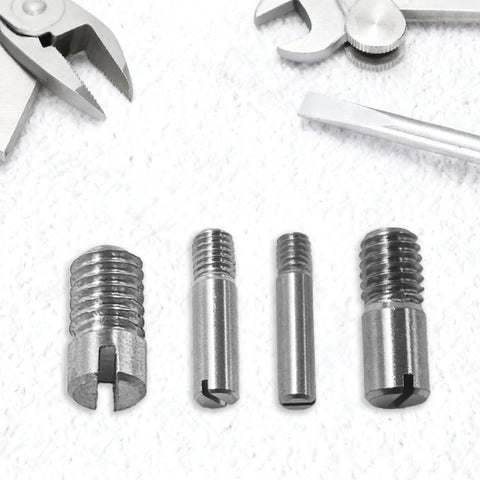 12 Pcs M3 X 6mm Slotted Cylindrical Pin 304 Stainless Steel External Thread Dowel Pin For DIY Furniture close-up