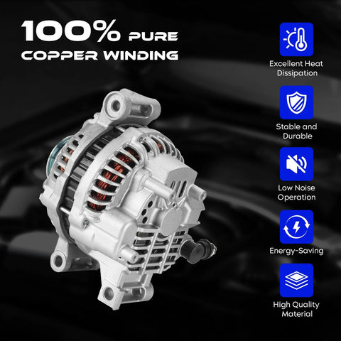 90 Amp 12V New Alternator For Mazda 6 2.3L 2003 2004 2005 Plug-And-Play Direct Fit Replacement With 6 Groove Pulley Replaces 400-48048 LF18-18-300 LFY8-18-300R Ready To Roll