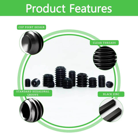 Pro Grade 1010 Piece Set Screw Kit With 25 Sizes For Metric And SAE Threads, 12.9 Alloy Steel, Hex Wrenches Visual Features