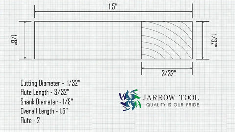 Technical sketch of Pro Grade Carbide Ball Nose End Mill Set For CNC Machining, TiAlN coated, two flute, dimensions and label.
