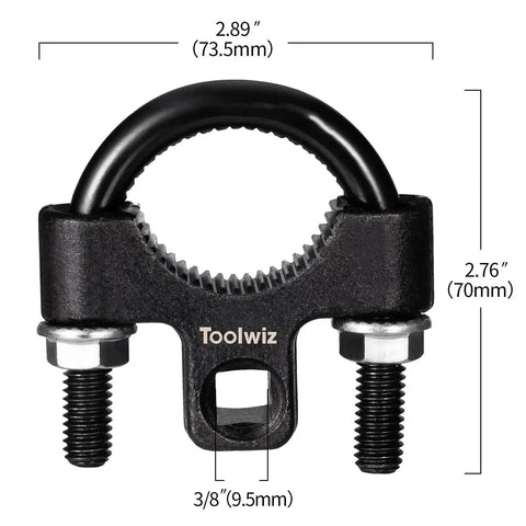 Inner Tie Rod Removal Tool Kit Three Eighths Low Profile Wrench 27 To 42mm front view with measurements