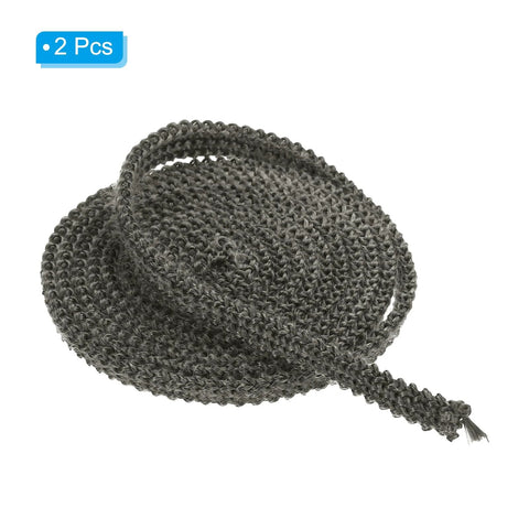 PATIKIL stove gasket rope, graphite fiberglass, flat black seal, 2-pack for stoves and fireplaces