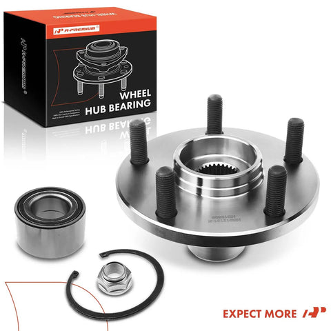 Front Wheel Bearing And Hub Kit 5 Lug Compatible With Toyota Camry 1992 To 2003 Sienna 1998 To 2003 Avalon 1995 To 2004 Solara 1999 To 2003 And Lexus ES300 RX300 1992 To 2003 High Load Capacity For Strong Axial And Radial Support