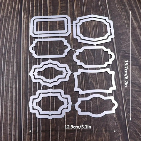 3D Backgrounds Frame Die Cuts For Scrapbooking And Card Making, Lapoo Heavy Duty Metal Cutting Dies For DIY Projects, Includes Various Labels