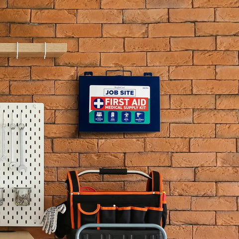 Tough As Nails Metal Case First Aid Kit For Job Sites And Contractors OSHA Compliant 200 Piece Wall Mount And Portable