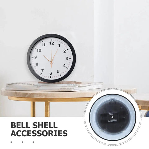12 Inch Wall Clock Back Cover Replacement For Quartz Clocks Easy Swap Rear Housing Back Shell Panel with clock on table