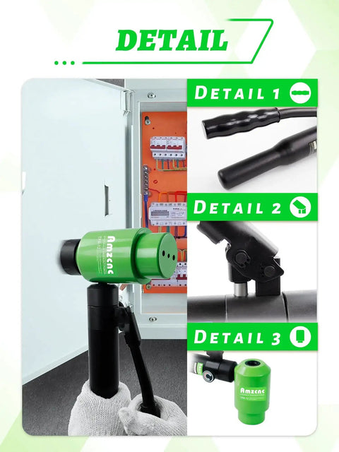Beefy Hydraulic Knockout Hole Punch Driver Kit with 12 Ton Punch Capacity shown with detailed handle and swivel head for metal sheets