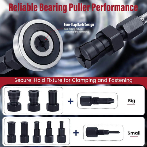 12pcs Blind Hole Collet Bearing Puller Set With Slide Hammer Built Tough Pro Grade Internal Bearing Extractor Kit components