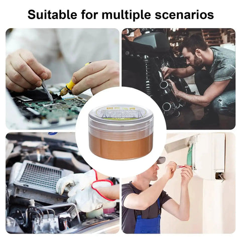 Copper Conductive Grease For Electrical Contacts And Automotive Systems With Extreme Temperature Resistance jar and various applications