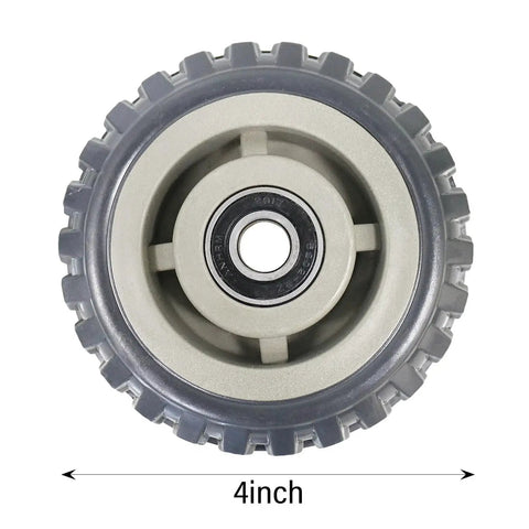 Close-up of 4-inch rubber caster wheel with precision ball bearing for 2 Pack 4 Inch Heavy Duty Rubber Replacement Caster Wheels 360 Swivel.