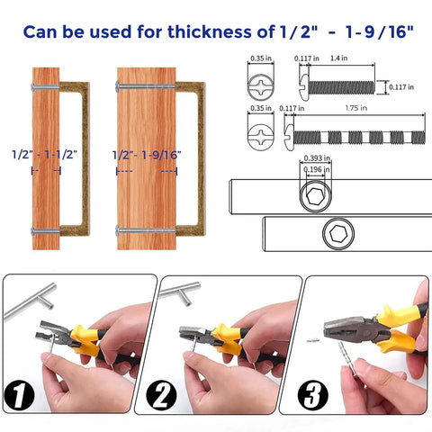 Installation process of 10 Pack Solid 5 Inch Square Cabinet Handles Antique Brass Pulls For Kitchen Cabinets And Drawers, Durable Hardware