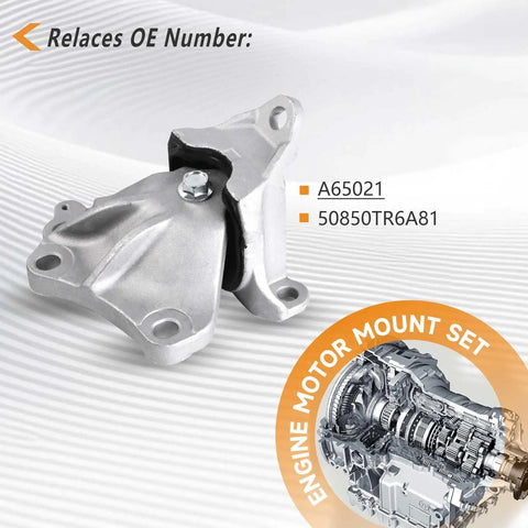 Honda Civic 1.8L Beefed Up Engine Mount Set For 2012 2013 2014 2015 Front Motor Mount Rear Torque Strut Mount And Transmission Mounts Replacement Kit Built For A Smooth Quiet Ride, showing the aluminum front motor mount.