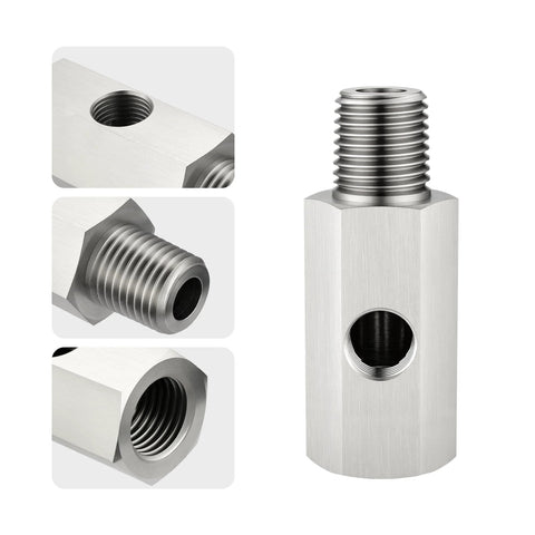EVIL ENERGY stainless steel 1/4 NPT oil pressure sensor tee adapter with 1/8 NPT female port