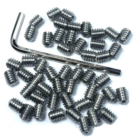 Fifty Piece Set Screws One Quarter Twenty Threads By Three Eighths Inch 304 Stainless Steel Allen Head Hex Socket Set Screws With One Eighth Inch Allen Wrench For Hardcore Jobs In Machinery And Hardware