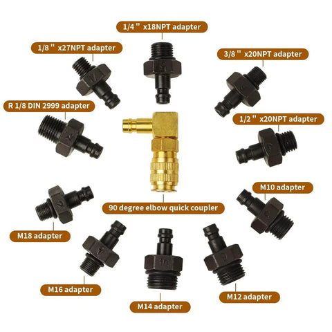 Oil Pressure Test Kit For Cars And Trucks With 0 To 140 Psi Dual Scale Engine Oil Pressure Gauge, 90-degree elbow and thread adapters