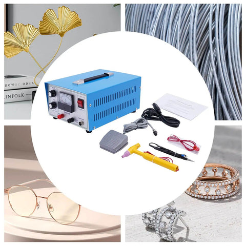 500W 50A Jewelry Welder Kit With Spot Welding Machine, 110V Foot Pedal, Adjustable Gold And Silver Soldering included accessories