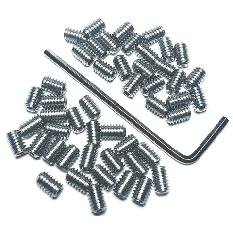 50-Piece 8-32 X 1/4 Inch Stainless Steel Allen Head Set Screws with 5/64 Inch Allen Wrench, hex socket grub screws