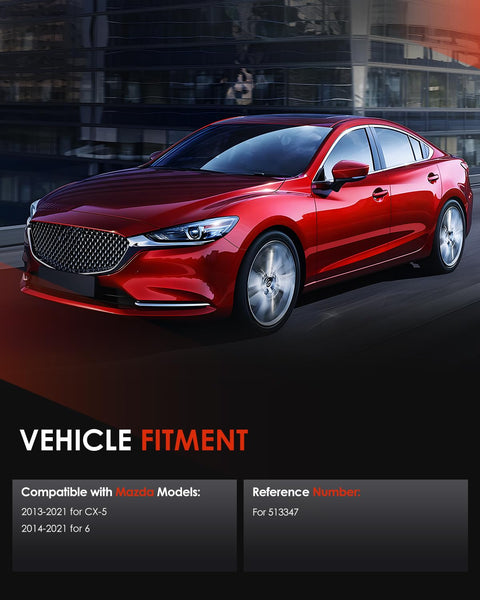 Red Mazda sedan compatible with Front Wheel Hub and Bearing Assembly Replacement for Mazda 6 2014 to 2018 and Mazda CX 5 2013 to 2018 5 Lug Plug and Play Ready to Install Out of the Box Low Noise and Vibration Reduction Durable Hub Assembly