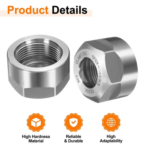 ER20 A M25 Collet Nut With Dynamic Balance Holes Built To Last From 40Cr Alloy Steel shown front and side
