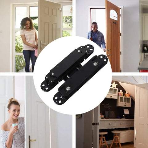 Heavy Duty Built Tough Invisible Door Hinge With 3D Adjustable Metal Cross Hinge And 180 Degree Swing Supports 40kg Load Concealed Door Hardware For Wooden Doors And Frames Left Or Right Opening in various door settings