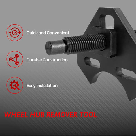 Close-up of Wheel Hub Removal Tool Kit for Cars and Trucks with screw assembly, featuring quick and easy installation.