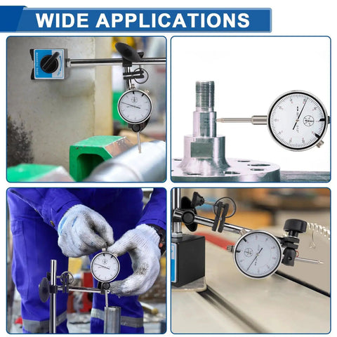 Precision Dial Indicator With Magnetic Base Rpeconu Pro Grade 0-1 Inch Range And 0.001 Inch Resolution in workshop use