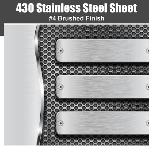 Stainless Steel Sheet 24x96 Inches 24ga Brushed Finish Heavy Duty Boss Grade Metal Plate with hexagonal pattern background