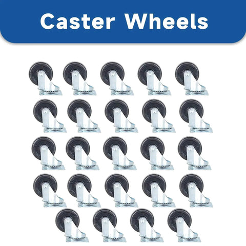 24 Pack 2 Inch Swivel Caster Wheels With Top Plate And Double Bearing Heavy Duty Steel And Polyurethane 25kg Per Wheel