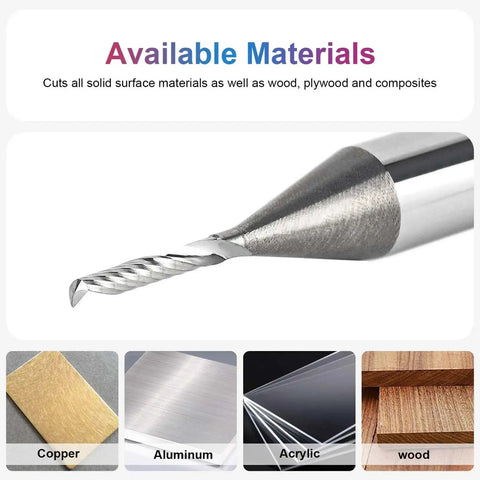 O Flute Spiral Upcut Router Bit With One Quarter Inch Shank And Sixteenth Inch Cutting Diameter Solid Carbide CNC Router Bit Pro Grade Single Flute End Mill for cutting various materials