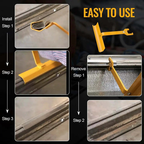 6 Inch Magnetic Cleat Tool For HVAC Ductwork TDC TDF Clips Fits In Tight Spaces Pro Grade Sheet Metal Duct Clip Tool Yellow installation steps