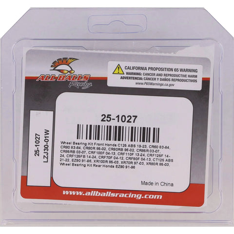 Package of Premium Drop-In Wheel Bearing Kit For Honda With Type TC Double Bearings ABEC3 High Speed Rubber Sealed
