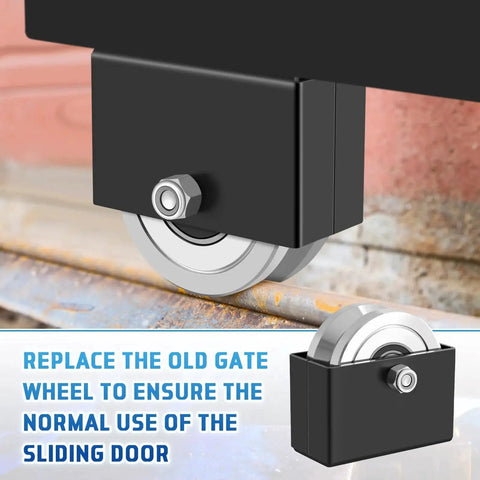4-Inch V-Groove Gate Wheel Set With Welded Bracket Box for Sliding Gates on Inverted Track
