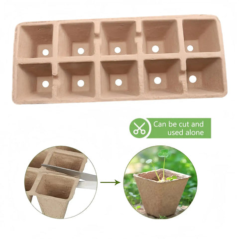 240 Cell Seed Starter Tray Kit with Biodegradable Peat Pots and Germination Trays Organic Seed Starting System