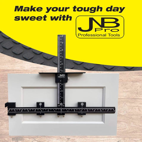 Cabinet Hardware Jig With Center Drill Guide For Drawer Handles And Pulls, Easy Install Tool, Full Aluminum Body