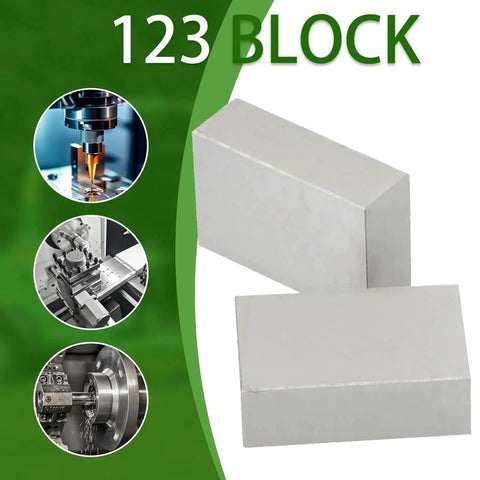 1 By 2 By 3 Inch Parallel Block Set No Holes Matched Pair Hardened Steel Case Hardened To HRc 57 To 62 With 0.0001 Inch Accuracy