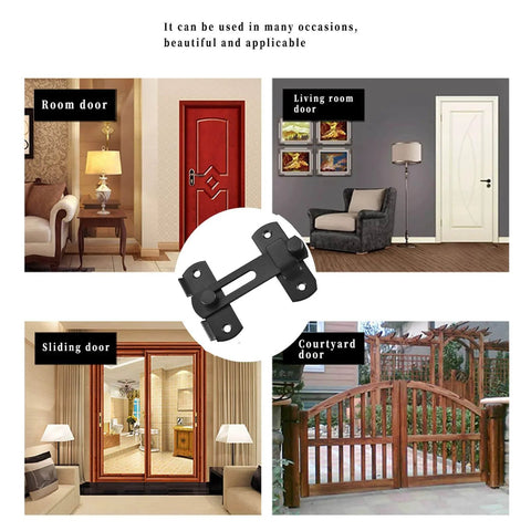 Sliding Barn Door Lock And Latch Set 2 Pack Matte Black Durable Stainless Steel Interior Flip Latch for various doors