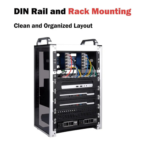 10 Inch 2U Adjustable DIN Rail Mount Bracket For DeskPi RackMate T1 T0 T2 T0 Plus T1 Plus TL1 Rack Ready inside server rack