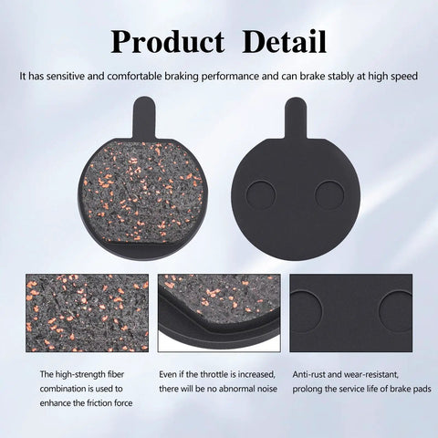 Road Passion bicycle disc brake pad for Hayes; black pad with copper speck friction surface (front view)