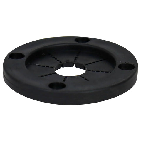 2 Inch Black Rigging Grommet With Flexible Rubber Center And Durable Plastic Outer Ring For Marine Rigging Applications on white background