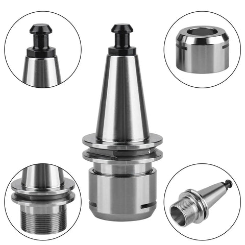 ISO20 ER20-35L Balance Collet Chuck G2.5 30000RPM CNC Tool Holder With Pull Stud shown in various angles and parts